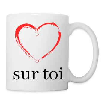 Cœur sur toi rouge/noir - Mug blanc - blanc - Droite