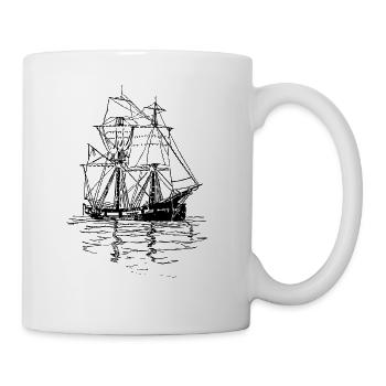 Anchoring sailing ship - Mug - white - Right