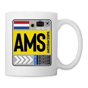 Flughafen Amsterdam Schipol - Tasse - Weiß - Rechts