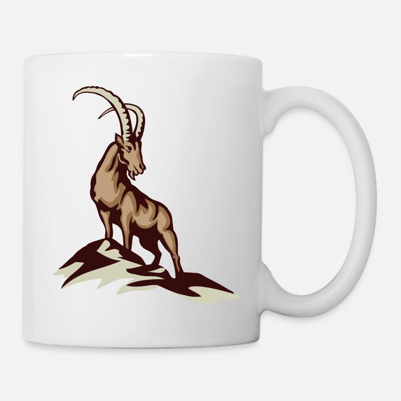 Steinbock aus den Berchtesgadener Alpen - Tasse - Weiß