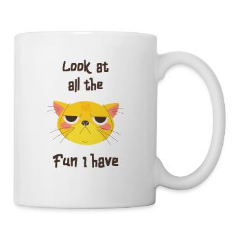 Cat Sakrasmus Fun Fun Kitten Grumpy - Mug - white - Right