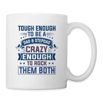 Papa und Stiefvater Bonus Papa Vatertag - Tasse - Weiß - Rechts
