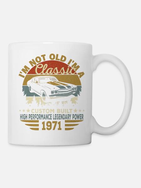 Vintage 1971 50th birthday car - Mug - white