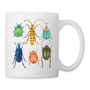 Bunte Kaefer Sammlung - Tasse - Weiß - Rechts