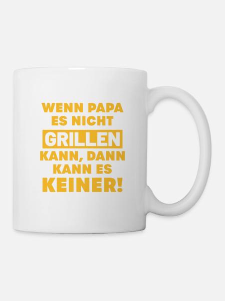 Papa Geschenk Shirt Grillen Grillmeister Vatertag - Tasse - Weiß