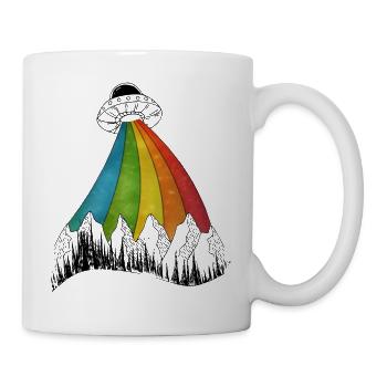 ufo rainbow beam - Mug - white - Right