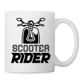 Rollerfahrer Motorroller Moped Mofa - Tasse - Weiß - Rechts