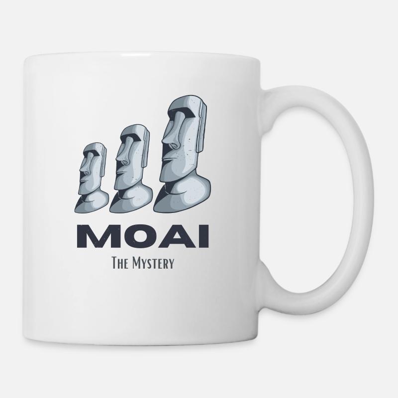 Moai Oster Inseln Rapa Nui Statuen Köpfe Mystery - Tasse - Weiß