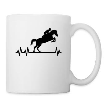 Horses Pulse Rider Heartbeat Equestrian Sport - Mug - white - Right