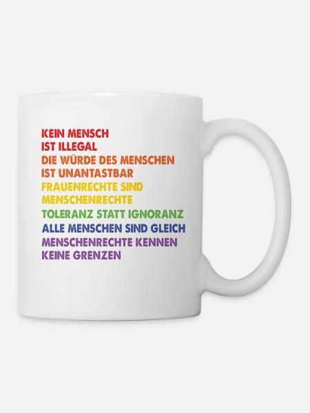 Menschrechte Gleichheit Gleichberechtigung - Tasse - Weiß