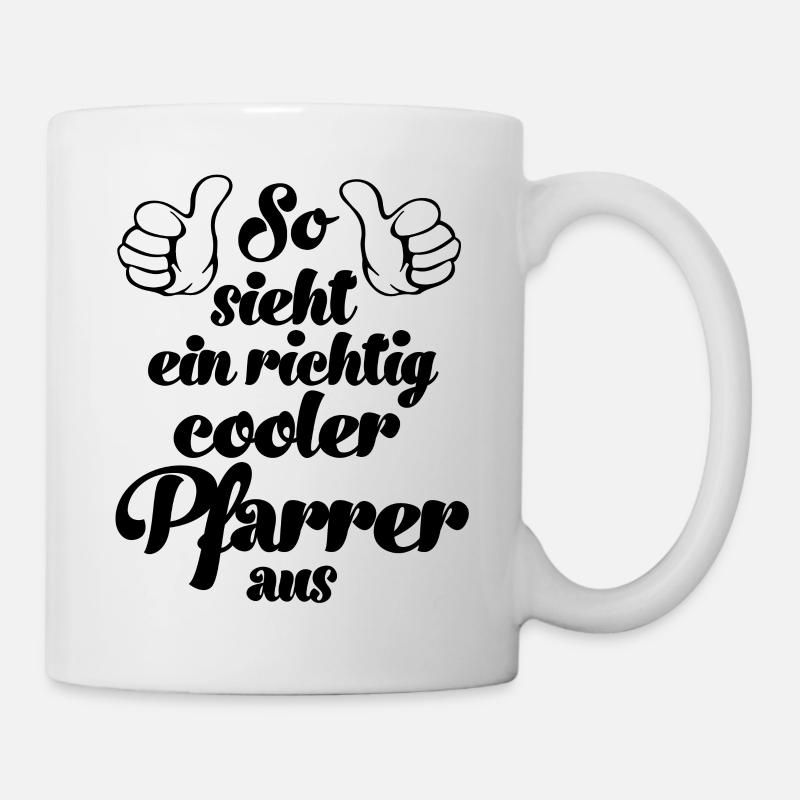 So sieht ein cooler Pfarrer aus Pastor Kirche Gott - Tasse - Weiß