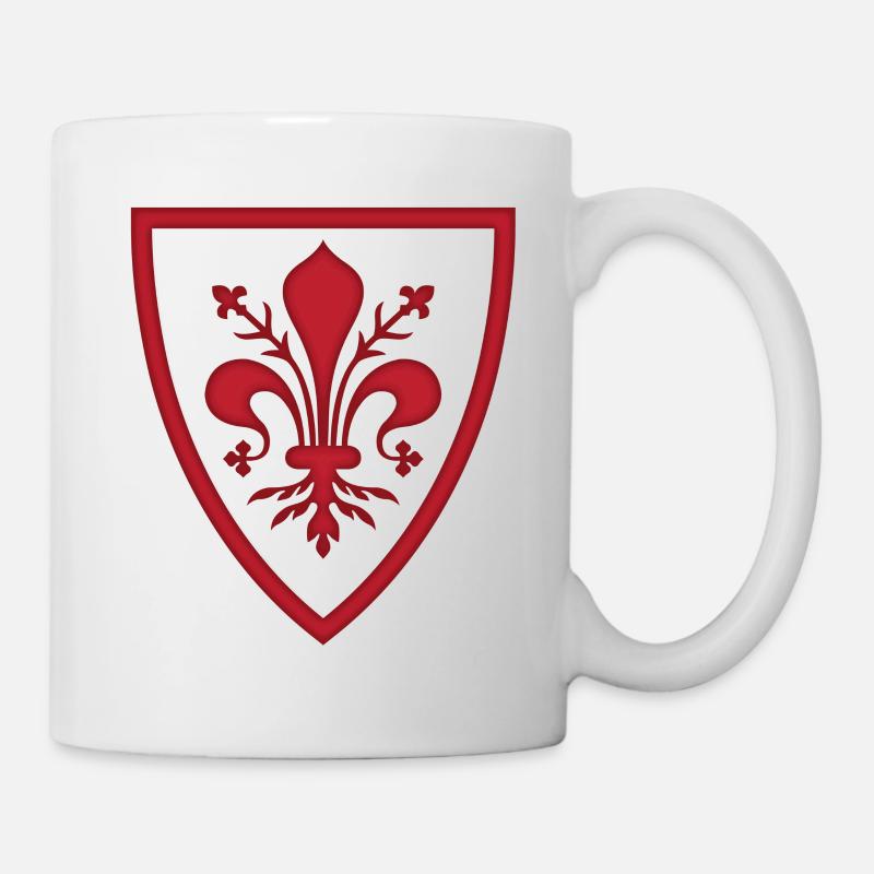 Manteau de bouclier de bras avec l lily de Florence - Mug blanc - blanc