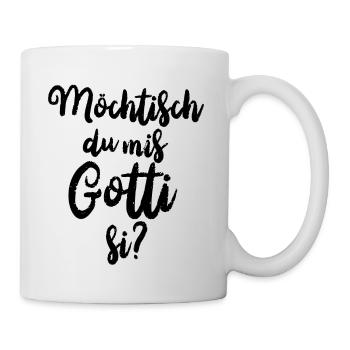 Möchtisch du mis Gotti si Schweiz Patentante frage - Tasse - Weiß - Rechts