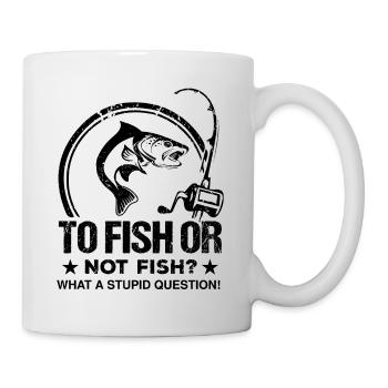 Pêcher ou ne pas pêcher quelle question stupide - Mug blanc - blanc - Droite