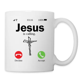 Jesus calls and I must follow Christians pilgrims - Mug - white - Right