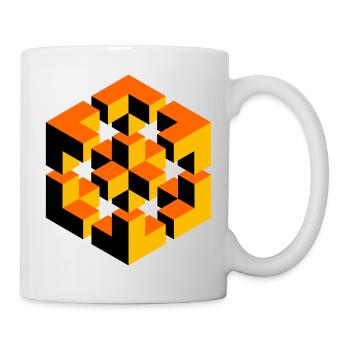 impossible figure Escher cube geometry fantasy - Mug - white - Right
