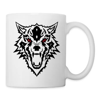 Tête de loup - Mug blanc - blanc - Droite