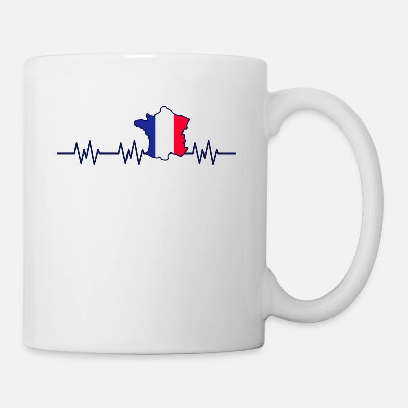 France Drapeau Pouls Pouls Français - Mug blanc - blanc