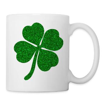 four-leaf clover lucky clover lucky charm - Mug - white - Right
