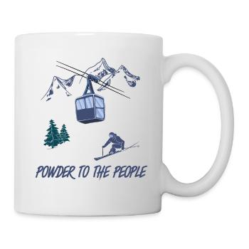 Powder to The People Ski Lift Scene Winter Sports - Mug - white - Right
