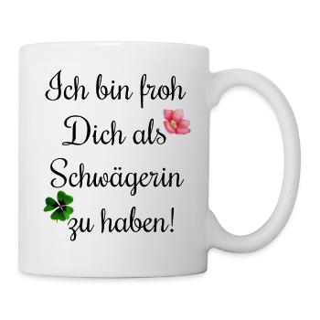 Schwägerin Geschenk Weihnachten Idee Familie Danke - Tasse - Weiß - Rechts