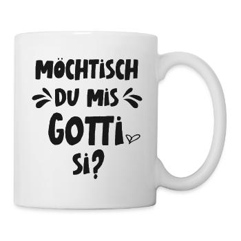 Möchtisch du mis Gotti si Schweiz Patentante frage - Tasse - Weiß - Rechts
