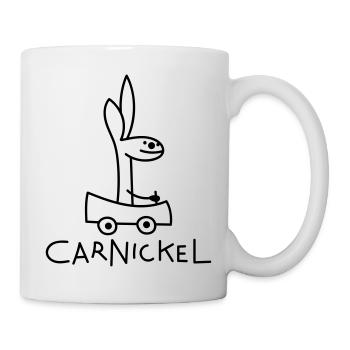 Kaninchen fährt Auto - Tasse - Weiß - Rechts