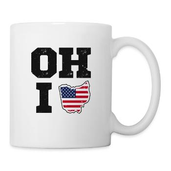 Ohio USA Bundesstaat Flagge - Tasse - Weiß - Rechts