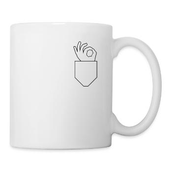 OK Look in game hand sign symbol - Mug - white - Right