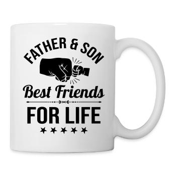 Vater und Sohn beste Freunde Faust Faustschlag - Tasse - Weiß - Rechts