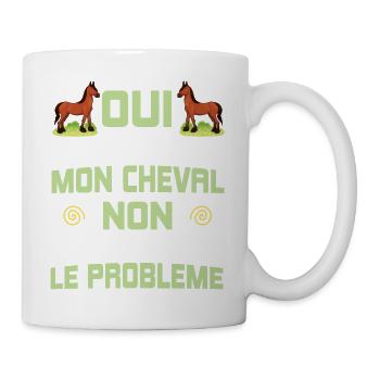 Je parle mon cheval cadeau homme femme équitation - Mug blanc - blanc - Droite