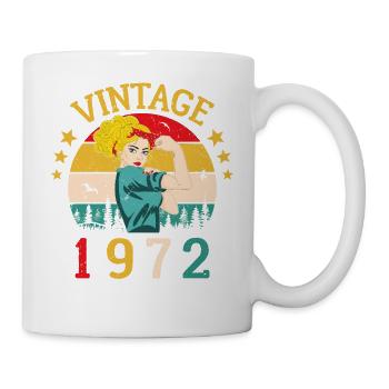 Jubiläum Retro Geschenk Vintage 1972 Vintage - Tasse - Weiß - Rechts