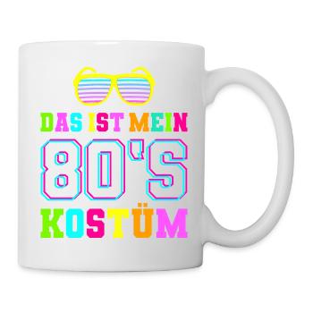 80s 80er Jahre Motto Party Kostüm - Tasse - Weiß - Rechts