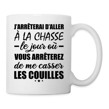 J arrêterai d'aller à la chasse,chasseur,chasseuse - Mug blanc - blanc - Droite