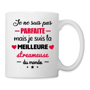 Pas parfaite streameuse, streameuse, streaming - Mug blanc - blanc - Droite