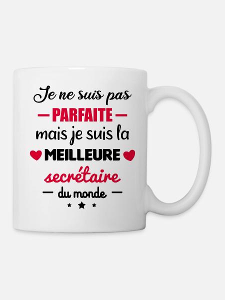 Pas parfaite secrétaire, secrétariat, secrétaire - Mug blanc - blanc