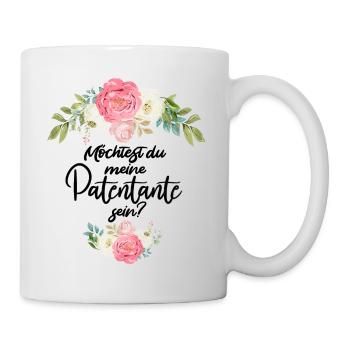 Möchtest du meine Patentante sein Taufpatin fragen - Tasse - Weiß - Rechts