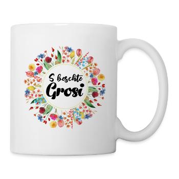 S Beschte Grosi Oma Schweiz Schweizerdeutsch Omi - Tasse - Weiß - Rechts