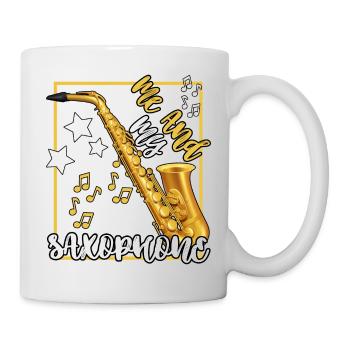 saxophone spieler laut bariton legende musik jazz - Tasse - Weiß - Rechts