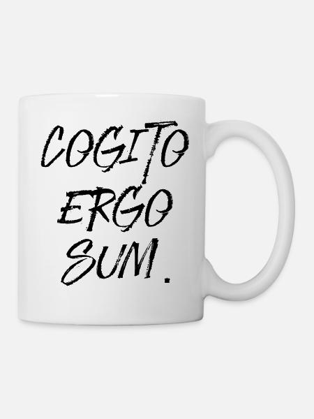 Ich denke also bin ich latein Sprache Schrift - Tasse - Weiß