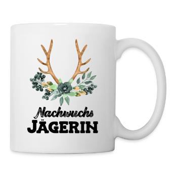 Jäger Mädchen Nachwuchsjägerin Jagd Papa ist Jäger - Tasse - Weiß - Rechts