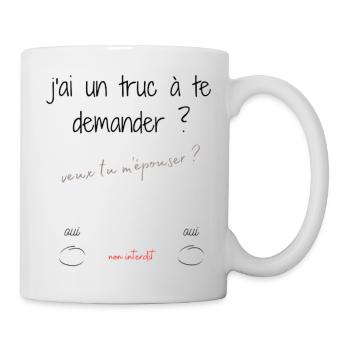 Veux tu m'épouser ? - Mug blanc - blanc - Droite