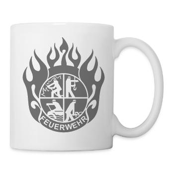 Flamme Feuerwehr Logo modern (für Reflexdruck) - Tasse - Weiß - Rechts