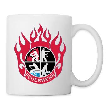 Flamme Feuerwehr Logo mod - Tasse - Weiß - Rechts