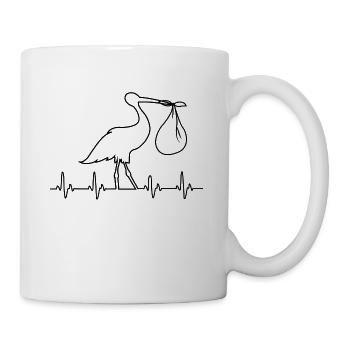 Gift idea for midwife - stork - Mug - white - Right