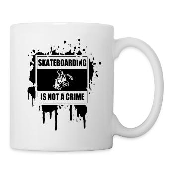 Skateboarding is not a crime BK - Mug blanc - blanc - Droite