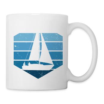 Segel Sailing Segler Segelboot Segeln Vintage - Tasse - Weiß - Rechts