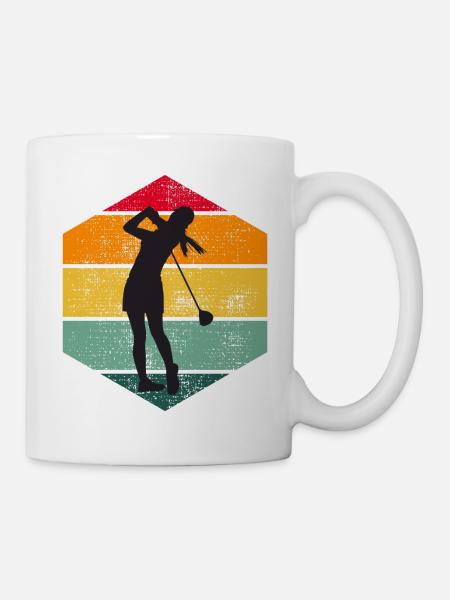 Golf Frauen Vintage Golfer Golfspieler Damen Golf - Tasse - Weiß