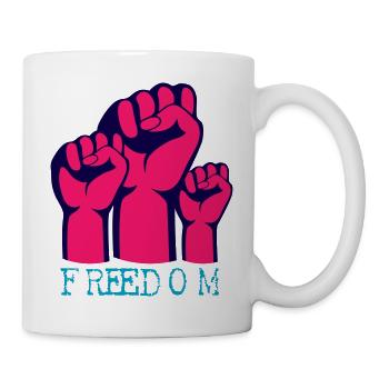 Freedom Human Rights Day Fists Raised - Mug - white - Right