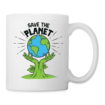Rette den Planeten - Tasse - Weiß - Rechts